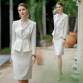 AD职业装气质女神范套装无领西装外套女高端职业正装经理工作服