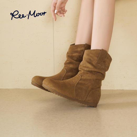 REEMOOR睿慕丨2025年秋冬绒面复古方头西部牛仔靴R1U520 商品图4