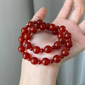 【活动赠耳钉】许妍款红玛瑙双圈大女主玛瑙手串