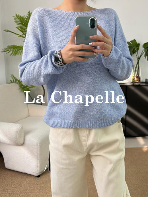会员福利【金纱线/慵懒氛围感】拉夏贝尔/La Chapelle羊驼毛/山羊绒/绵羊毛/莱赛尔气质高级感套头针织衫上衣 商品图4