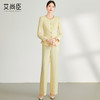 艾尚臣黄色西装外套女2024高级感阔腿裤职业套装休闲正装女神范秋 商品缩略图3