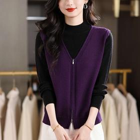 CC漂亮假两件毛衣女2025秋冬时尚洋气时髦上衣内搭可外穿打底衫大码