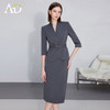AD高级感灰色西装套装女士职场两件套2025新款七分袖工作服正装裙 商品缩略图1