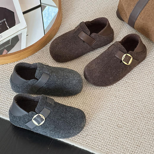 【YW】无忧购毛毛勃肯鞋女厚底加绒鞋秋冬新款外穿懒人鞋6673（截单后3-5天发货） 商品图5