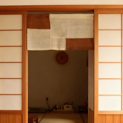 “叙旧”新拼色 夏布·茶室帘 装饰帘 原创手工拼布苎麻帘（景德镇发货，定制尺寸款下单后5个工作日发货） 商品图4