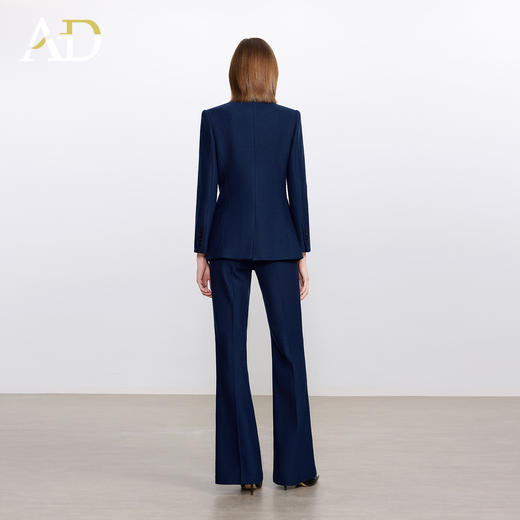 AD藏青色西装套装女高级感气质英伦风阔腿裤总裁正装加厚醋酸西服 商品图4