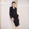 AD赫本风黑色方领西装两件套女秋冬新款法式小香风名媛范正装套裙 商品缩略图1