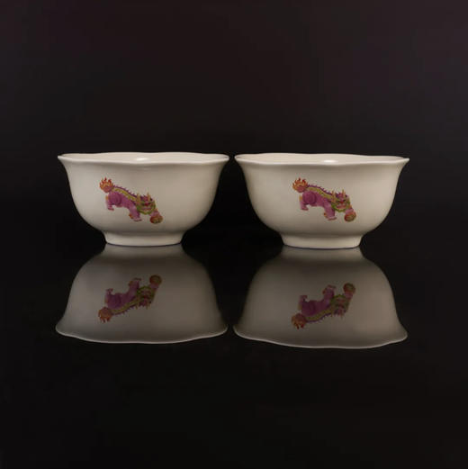 喜行乐/祥瑞麒麟圆满对碗 白 商品图1