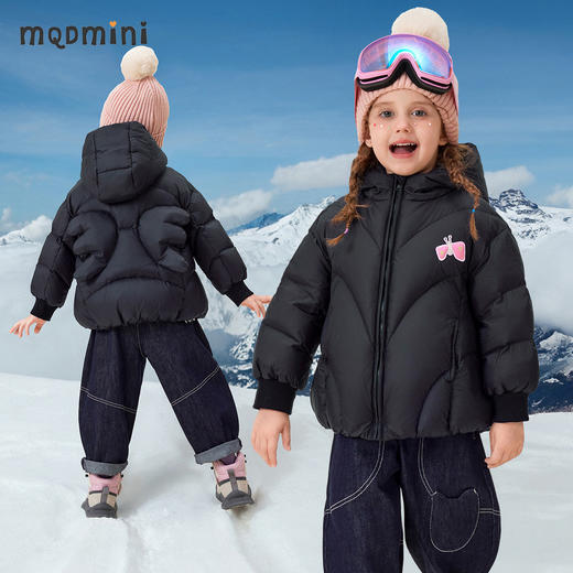 【90白鸭绒】【小翅膀】【90-140】【MQDmini】女童冬款连帽短款羽绒服 商品图2