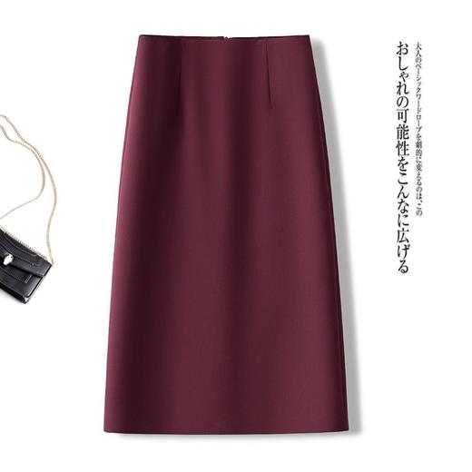 法式慵懒 质感满满 柔软亲肤 百搭显贵 遮肉藏胯 不挑身材黑色a字半身裙女秋冬中长款毛呢新款韩版直筒裙气质百搭包臀裙子 商品图3