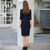 AD高端售楼部工装女案场客服工作服春夏新款藏青色西装套装职业装 商品缩略图4