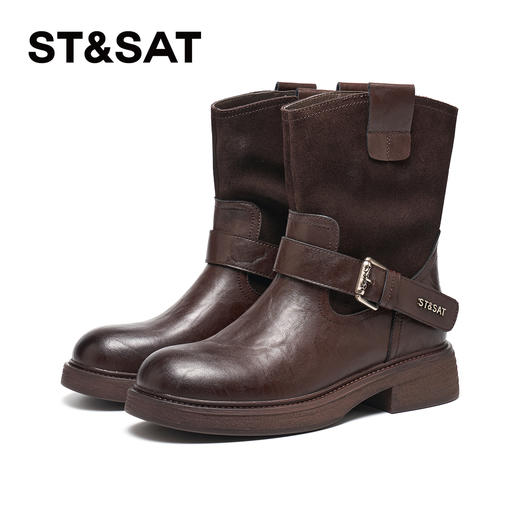 【绒里可选】星期六复古扣带时装短靴SSD4116555/SSD4118555 商品图5