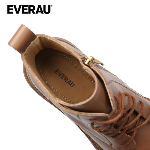 EVERAU春秋新品女士复古英伦风真皮休闲短靴马丁靴EA4041 商品图5