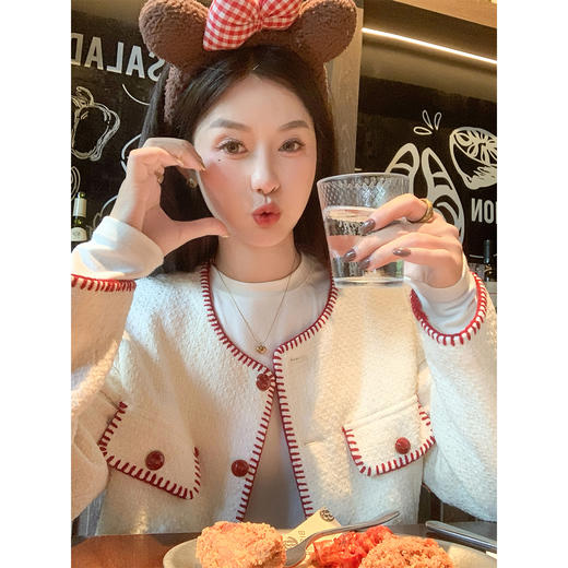 <曾小咸推荐>现货秒杀！微信超特价！ 小香风撞色米白色长袖外套 日常289.99 立减150 秒杀139.99！ 商品图2