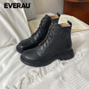 EVERAU春秋新品女士复古英伦风真皮休闲短靴马丁靴EA4041 商品缩略图3