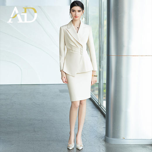 AD播音主持艺考服装女高端名媛小香风西装套装职业正装前台工作服 商品图0