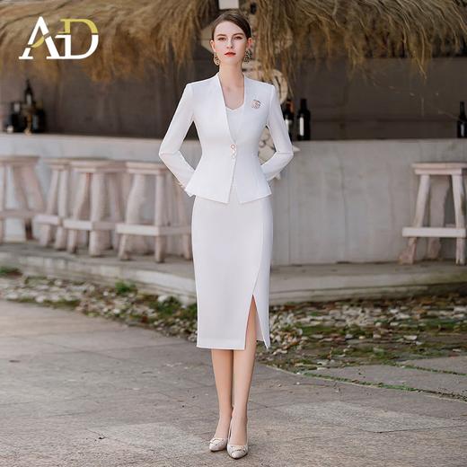 AD高端职场女装2023新款白色西装套装女士职业装两件套工作服正装 商品图2