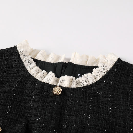 奢姿大码女装2025冬季时尚减龄小香风蕾丝拼接连衣裙气质减龄裙子9954853863 商品图2