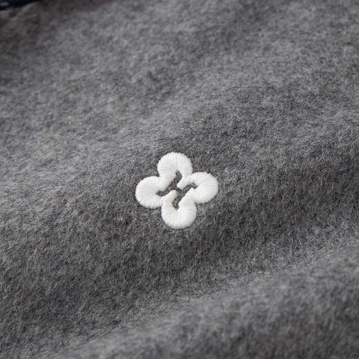 HERLIAN 2025秋冬新品女士绵羊毛呢子格纹拼色抽绳连帽外套 商品图3