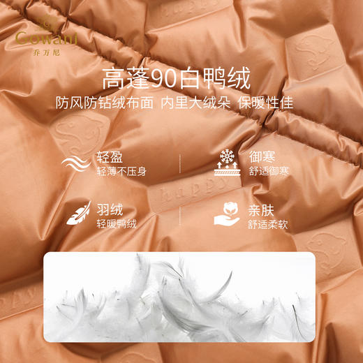 乔万尼新款压花收腰设计休闲连帽保暖高蓬羽绒服ET4T980 商品图4