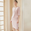 AD气质轻熟风两件套装2024夏季新款粉色职业装七分袖西装套裙正装 商品缩略图1