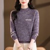 CC2025秋冬新款混色半高领毛衣女针织拼接口袋长袖显瘦内搭短款上衣 商品缩略图1
