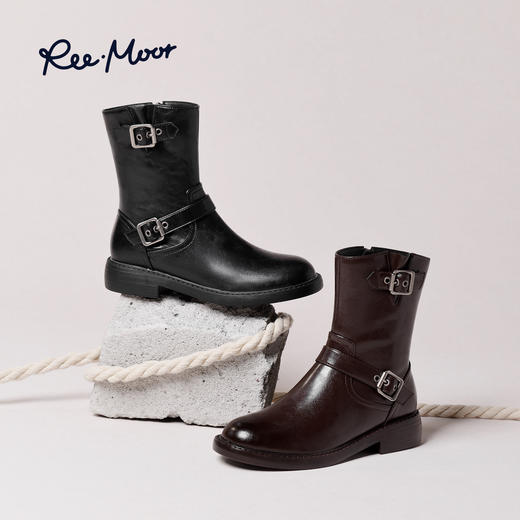 REEMOOR睿慕丨2025年秋冬英伦风帅气皮带扣短靴 商品图0