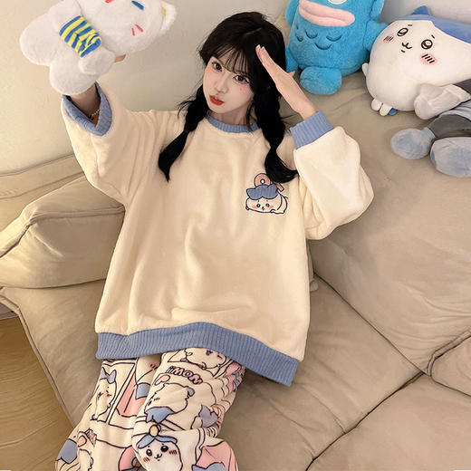 【59/套】为爱严选休闲法兰绒睡衣女士2025新款秋冬季珊瑚绒加绒加厚家居服冬天聚★【任选商品需单独购买，不可跨链接合并付款⭐️ 商品图2