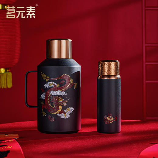 茗元素 钛壶钛杯组合 祥龙献瑞限定款 焖茶壶伴手礼套装 壶2000ml 杯420ml 商品图1
