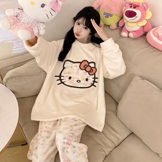 【59/套】为爱严选休闲法兰绒睡衣女士2025新款秋冬季珊瑚绒加绒加厚家居服冬天聚★【任选商品需单独购买，不可跨链接合并付款⭐️ 商品图1