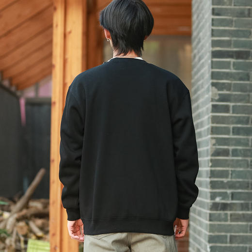 DRONKOO 2025 圆领胸前同色贴布贴大字母复合绒微阔厚卫衣 商品图4