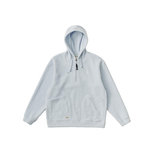 吃茶去chichaqu25秋冬摇粒绒抓绒套头衫加厚保暖宽松拉链带帽卫衣 商品图4