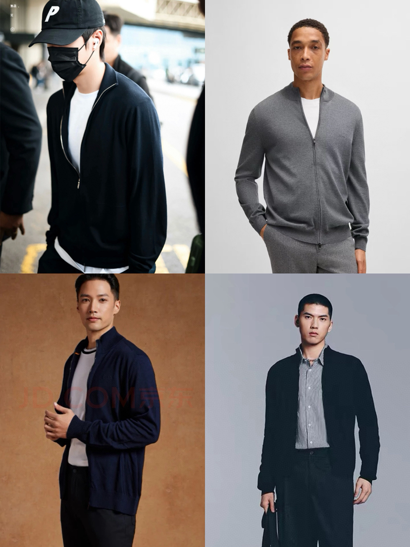 1029-4  纯圆正 极其限量 BS男士拉链针织外套 老朱176/146穿L