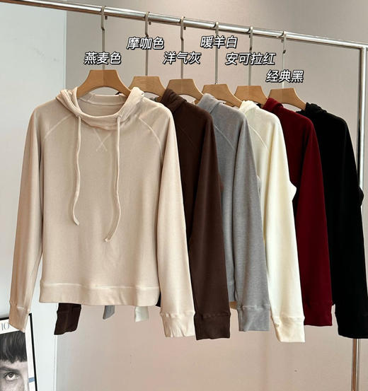 黑钻石山羊绒高领毛衫卫衣帽衫102707 商品图0