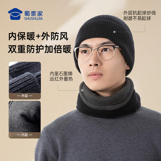 【实付满399送保温杯】【石墨烯里针织保暖帽/围脖】高弹抗静电保暖帽子 一件多用围脖面罩 商品图1