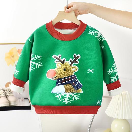 【39.9元2件】放肆鱼儿童加绒卫衣秋冬男童加厚宝宝毛毛衣女童保暖卫衣圣诞节元旦童装80-150★ 商品图2