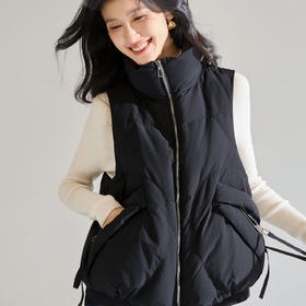 「高货sh」全新升级【铂金会员275/天猫369/差价94】(11902)洛诗琳立领90白鸭绒羽绒马甲2025冬季百搭保暖无袖外套