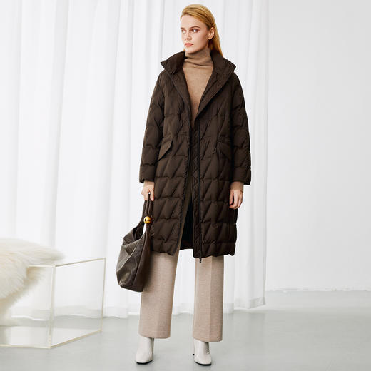 EITIE爱特爱宽松廓形格子保暖连帽羽绒服冬季新款8011707 商品图1