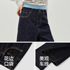 森马牛仔裤女冬花边宽松长裤加绒2025新款甜酷百搭个性显瘦阔腿裤 商品缩略图3