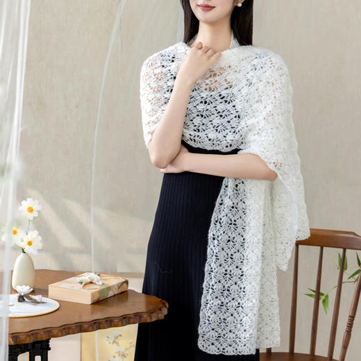 苏苏姐家雪莱披肩手工DIY编织钩针马海毛线团自制材料包 商品图3