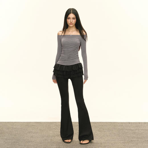 Ariseism 美式复古设计感黑色休闲裤女冬季新款长裤子 商品图3