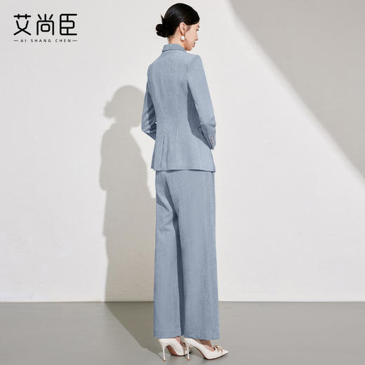 艾尚臣雾霾蓝西装套装女2024冬款职业装高级感通勤职场大女主穿搭 商品图4