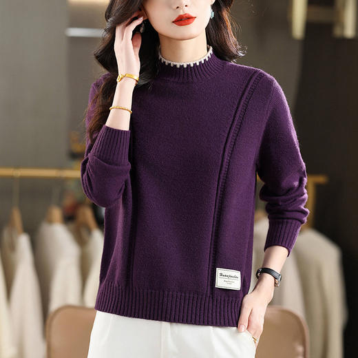 CC漂亮减龄毛衣2025新款冬装保暖内搭上衣大码胖mm显瘦遮肚子打底衫 商品图3