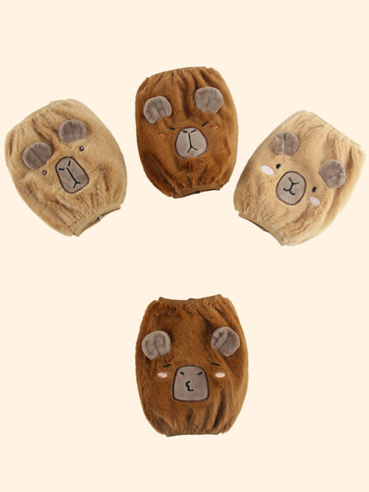 卡皮巴拉袖套儿童秋冬女护袖卡通绒袖头宝宝防污学生工作短款（款式随机） 商品图1