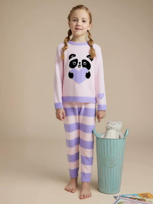 【半边绒国宝】舒雅童装女童长袖长裤家居套装半边绒纤维柔软 舒适  温暖细腻  3F/25251H 商品图0