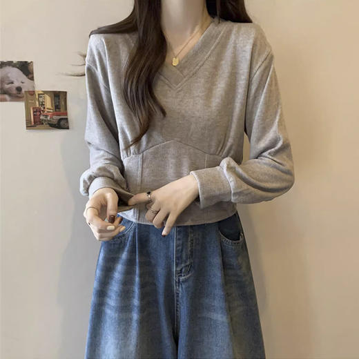 裁缝学苑AS592新款内搭V领打底衫纸样长袖T恤上衣女装卫衣样板 商品图1