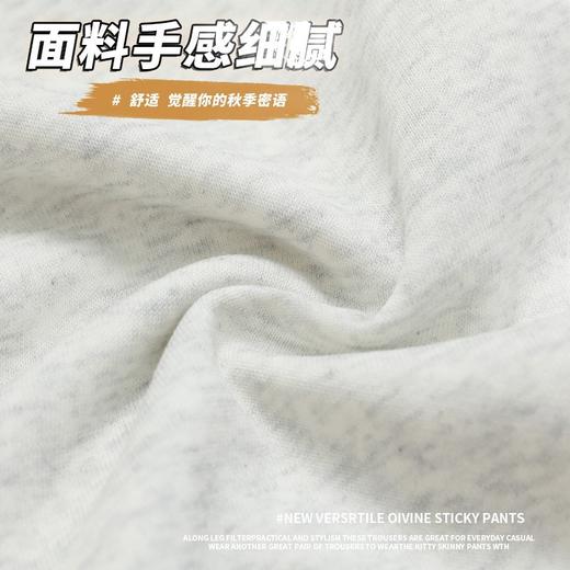 显瘦显高 显腿直深灰色拼接镰刀阔腿裤女秋季高腰显瘦美式卫裤休闲直筒香蕉运动裤 商品图4