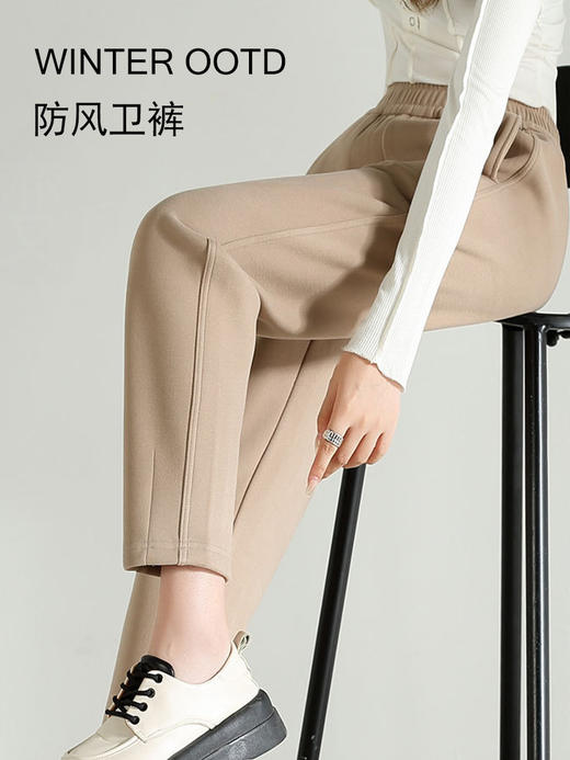 冬季新款【萝卜裤防风裤】秋冬加绒加厚运动休闲卫裤 日常百搭修身哈伦裤 商品图0