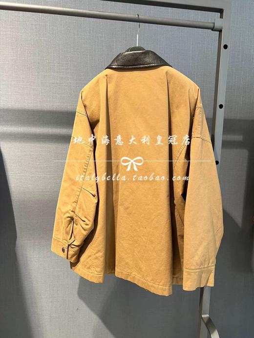 1029-6 纯圆正 极其少量 郑素敏 max 皮领帆布 重工廓形 大口袋工装棉服 商品图8