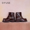 Dfuse迪芙斯2025冬季新款增高厚底短靴俏皮大圆头轻便骑士靴DFD4116060 商品缩略图4